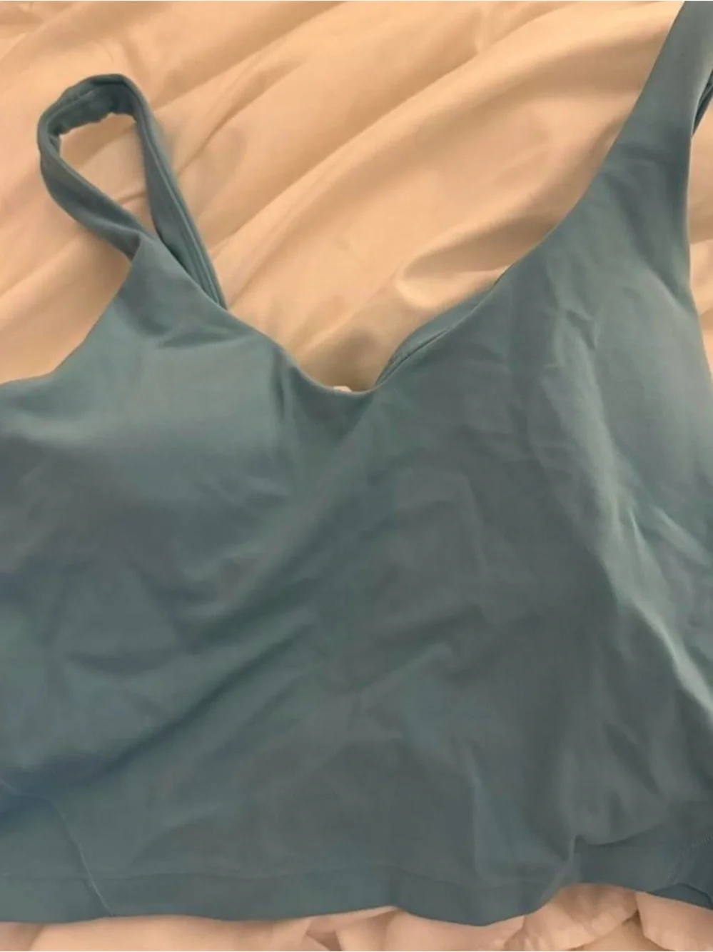 lululemon athletica Dusty Blue Seamless Crop Sports Bra